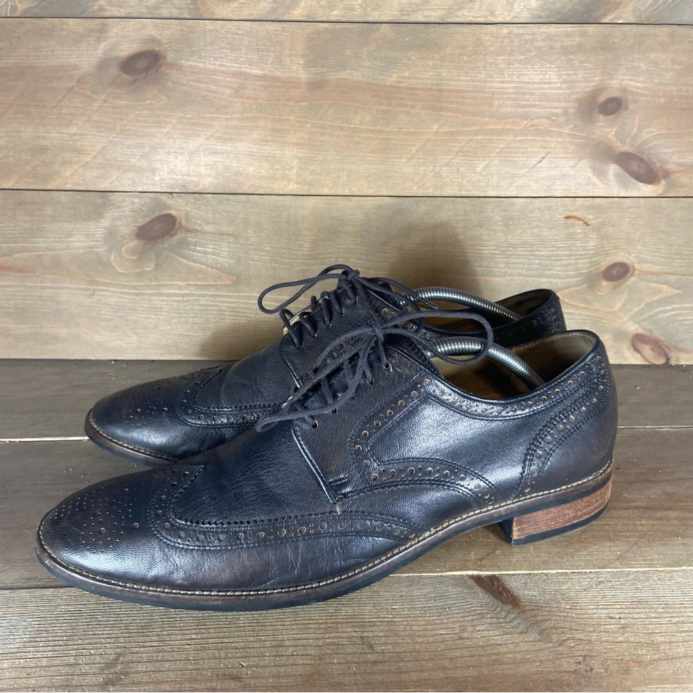 cole haan grand OS mens size 11 shoes black leather oxford wingtip dress
